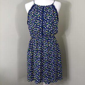 Miami Navy Floral Sleeveless Summer Mini Dress